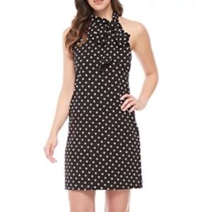 Vince Camuto Size 2 B&W Polka Dot Mini Dress